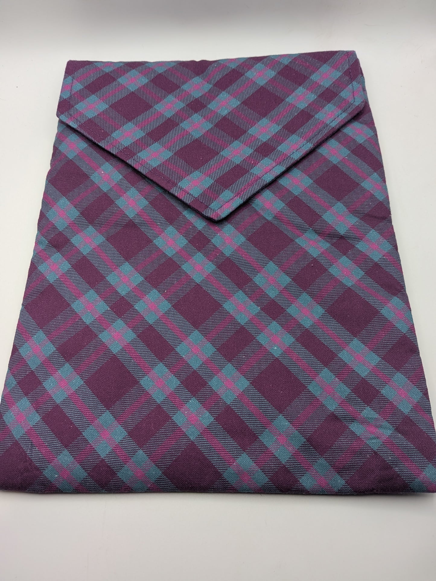 Purple & Blue Tartan Book Sleeve