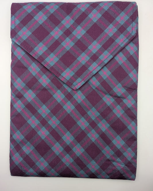 Purple & Blue Tartan Book Sleeve