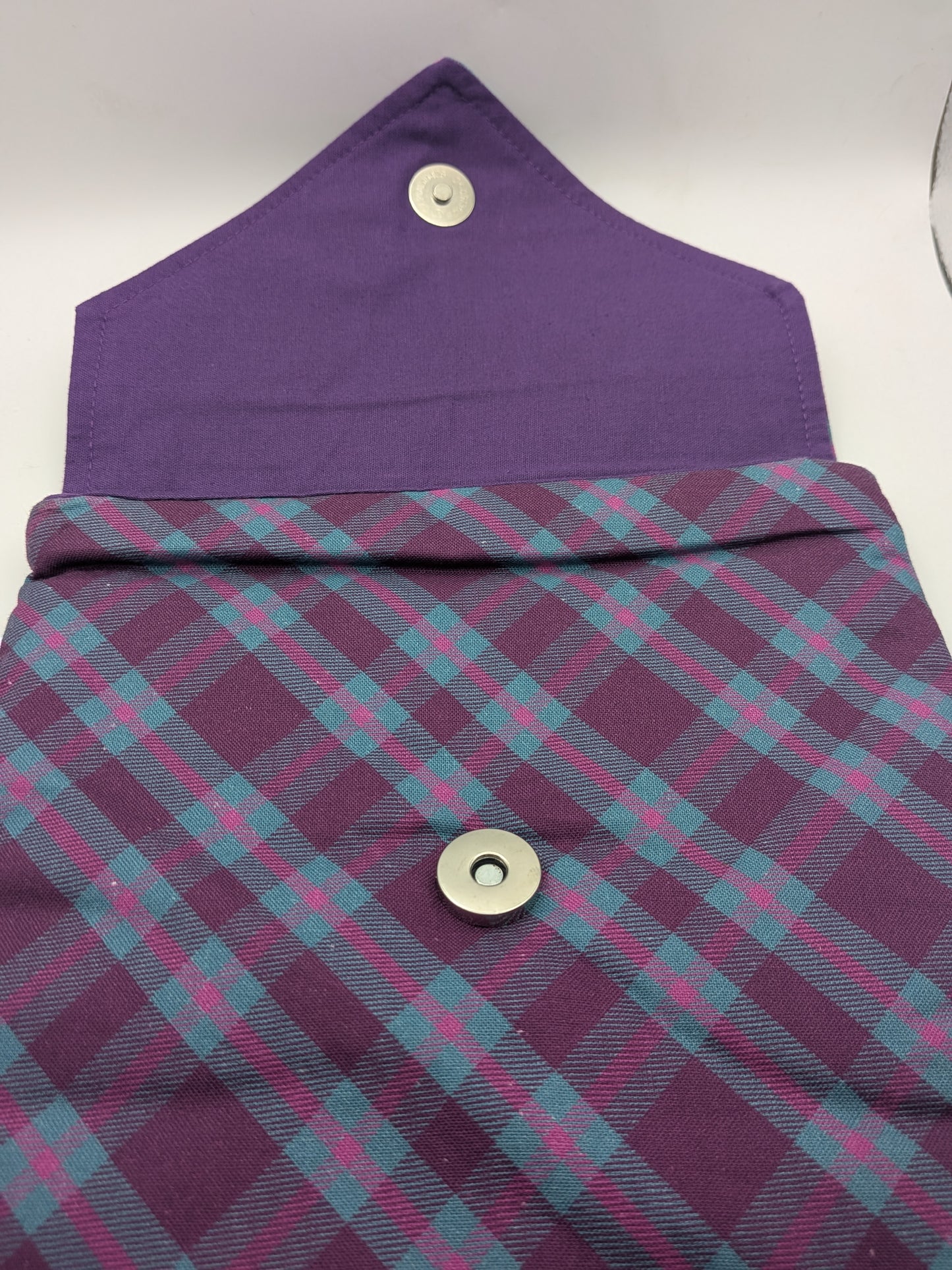 Purple & Blue Tartan Book Sleeve