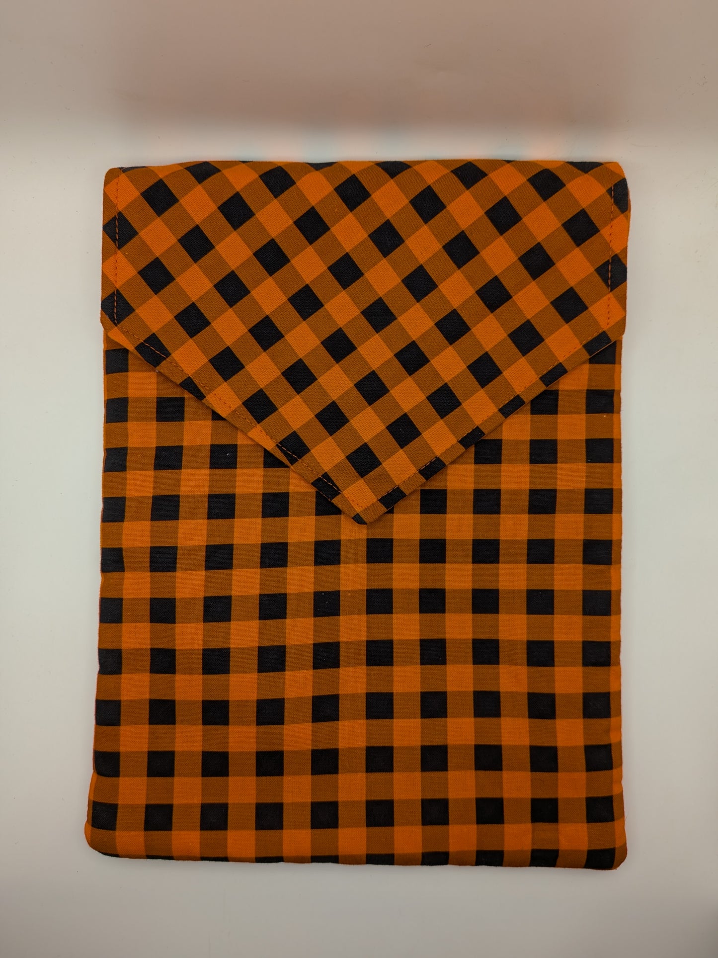 Orange & Black Checkered Book Sleeve
