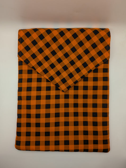 Orange & Black Checkered Book Sleeve