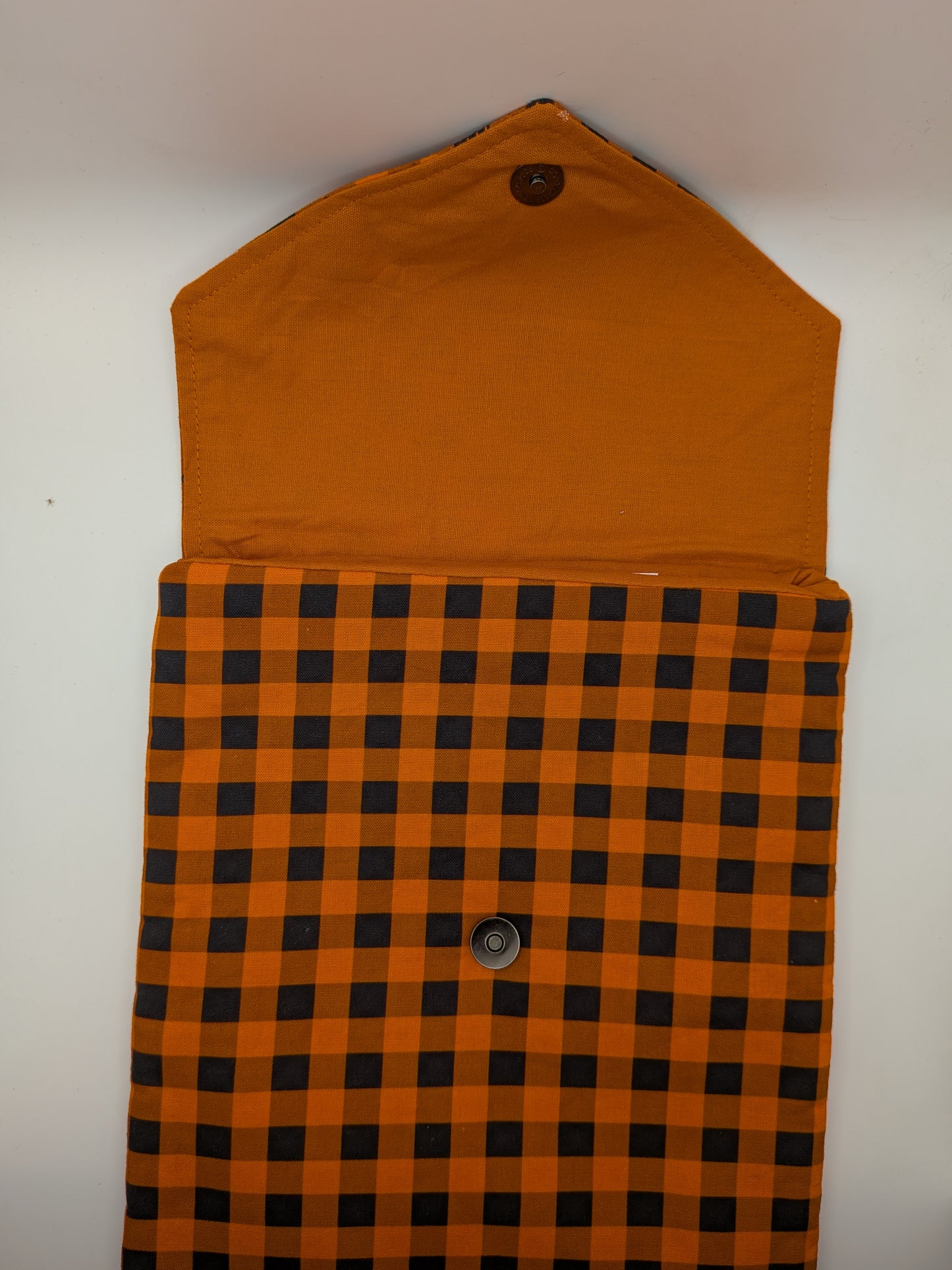 Orange & Black Checkered Book Sleeve